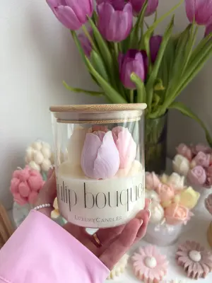 Tulipány ve skle barevný mix růžová - Image 2