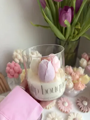 Tulipány ve skle barevný mix růžová - Image 3