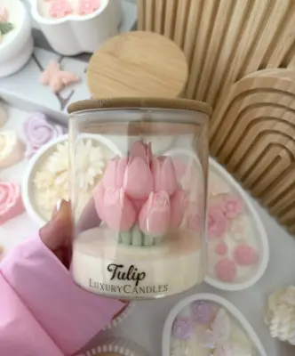 Tulipánová kytička ve skle - Image 3