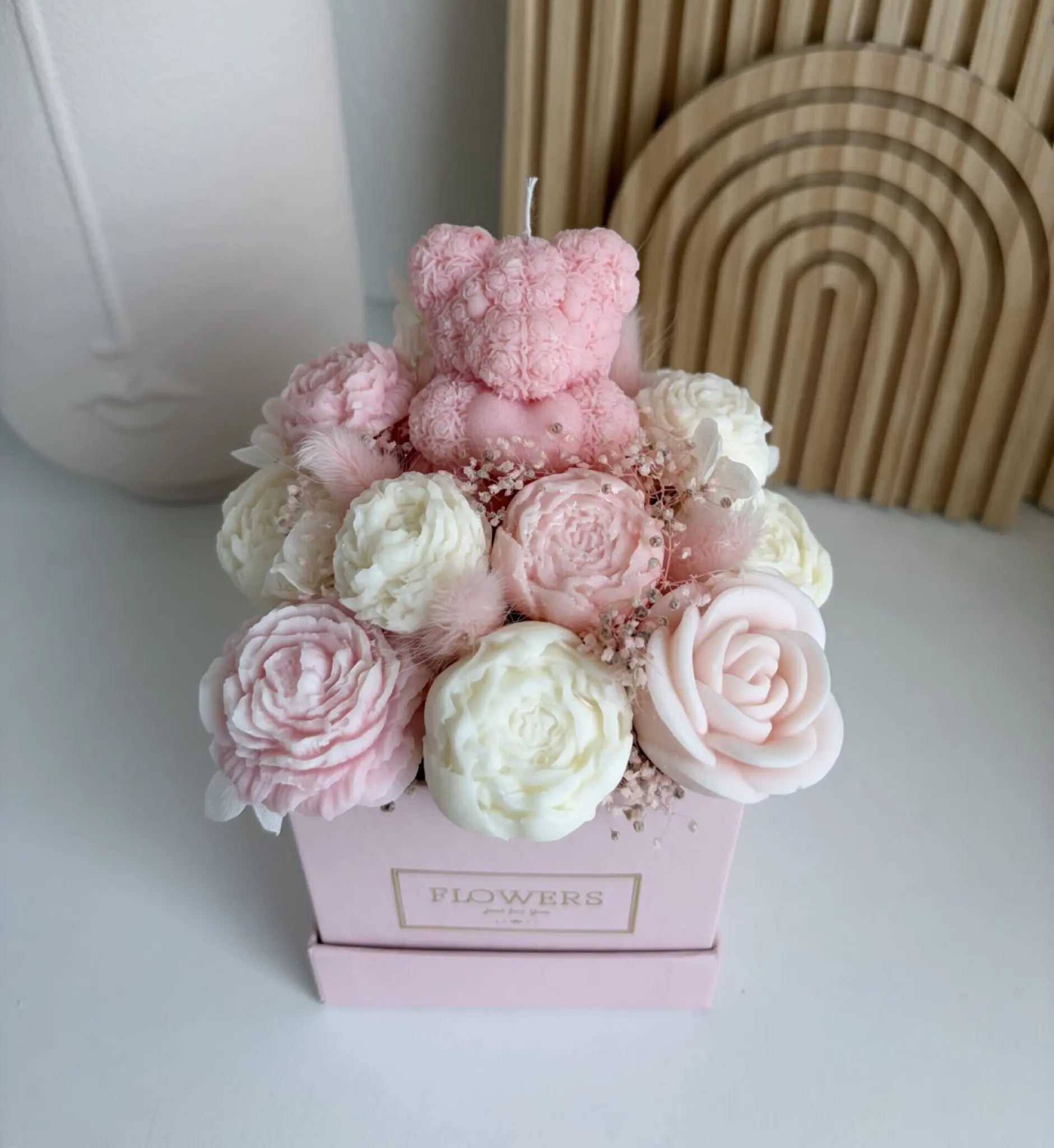 Flowerbox Teddy růžová